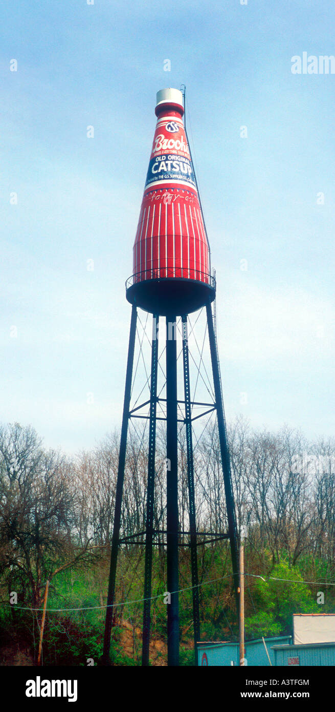 Mondi più grande bottiglia di ketchup in Collinsville Illinois Foto Stock