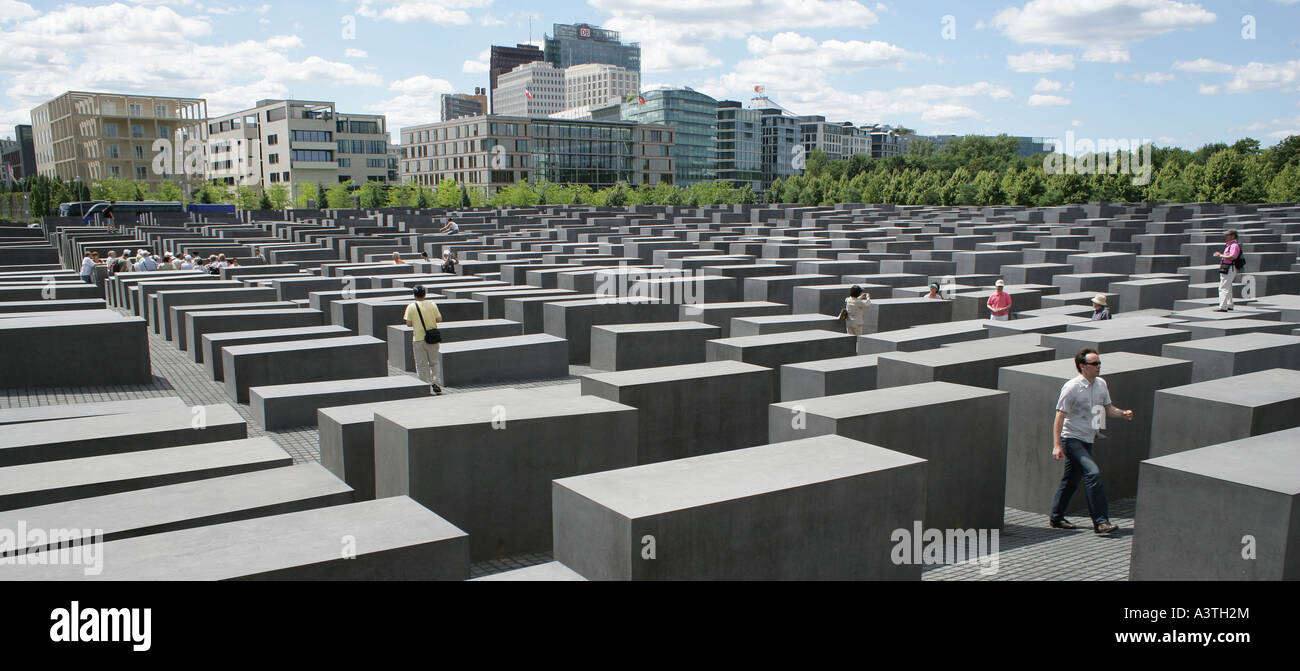 Il memoriale dell'olocausto Berlino, Germania Foto Stock