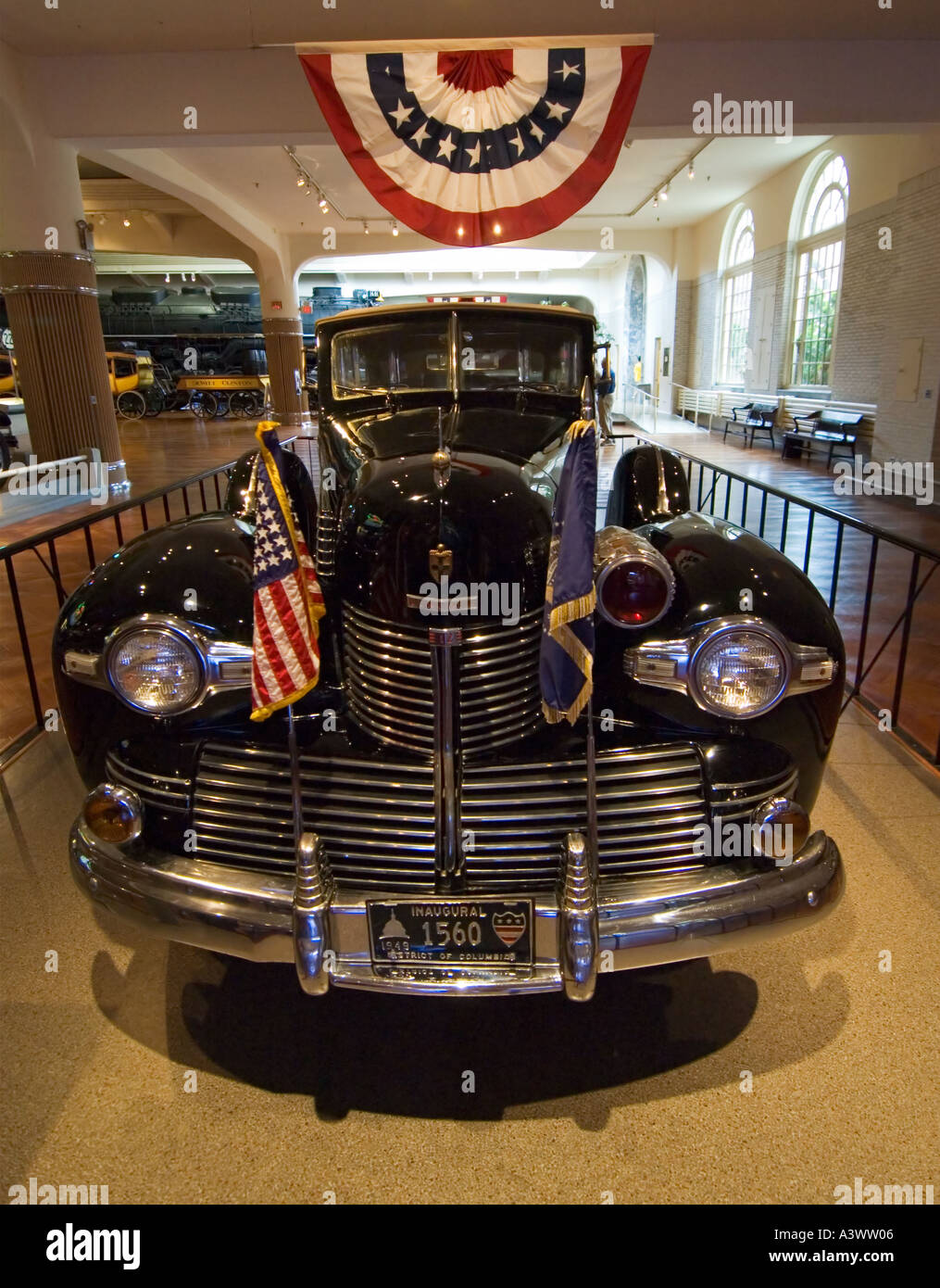 Michigan Dearborn il Museo di Henry Ford 1939 Lincoln Limousine presidenziale utilizzato dal Presidente Franklin D Roosevelt Foto Stock