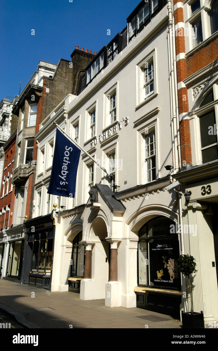 Sotheby's auction house New Bond Street Londra Inghilterra REGNO UNITO Foto Stock