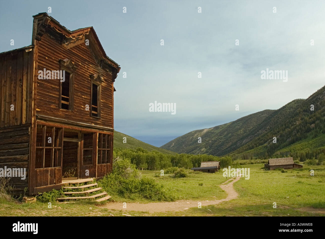 Colorado Ashcroft Ghost Town hotel e cookshack 19C argento città mineraria Foto Stock