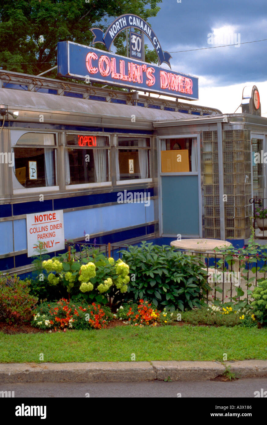 Colin railroad carrozza ristorante ristorante. Massachusetts USA Foto Stock