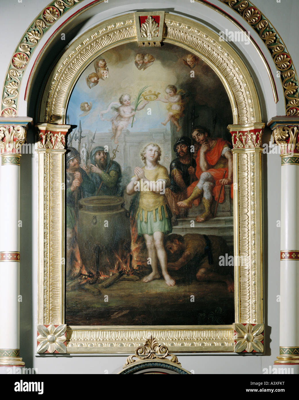"Belle Arti, Brugger, Andreas, (1737 - 1812), pittura, 'Saint Vitus, 1804, San Vito chiesa parrocchiale, Fischbach, Baden-Wuertt Foto Stock