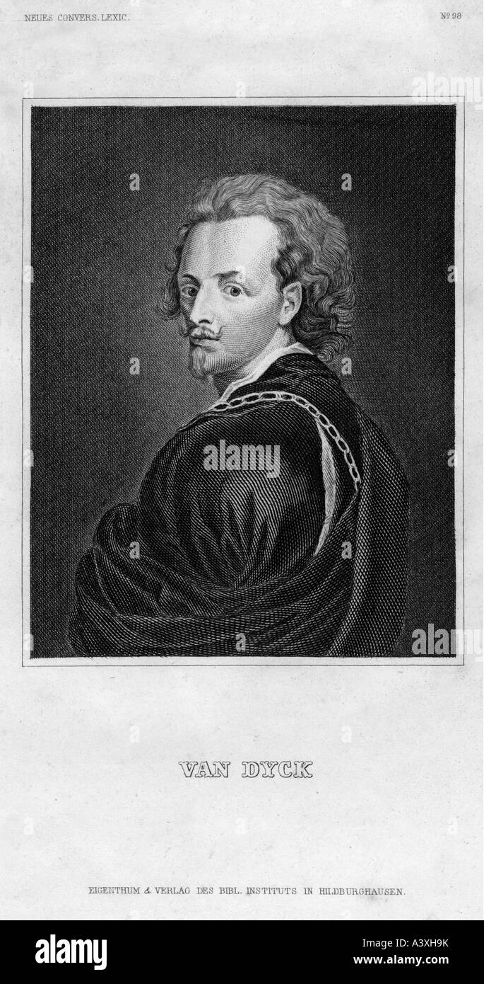 Dyck, Anthony van, 22.3.1599 - 9.12.1641, pittore fiammingo, ritratto, incisione, Germania, xix secolo XVII secolo, belle arti, Foto Stock