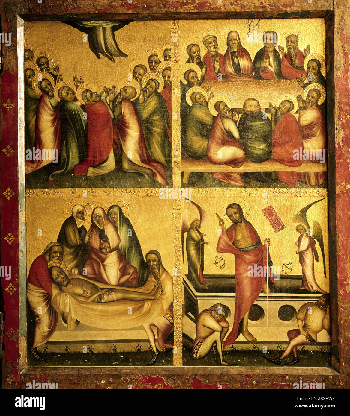 Belle arti, l'arte religiosa, Gesù Cristo, scene di vita, pittura, alato altare, pannello di destra, circa 1370, ex biella Cistercense Foto Stock