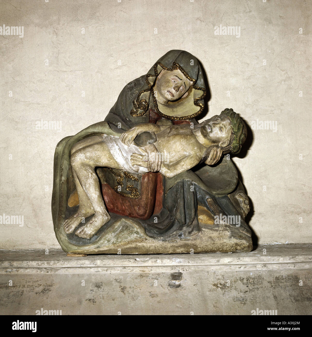 Belle arti, l'arte religiosa, Gesù Cristo, pietà, scultura, legno verniciato, artista sconosciuto, del XIII secolo, San Patroclus cattedrale Foto Stock