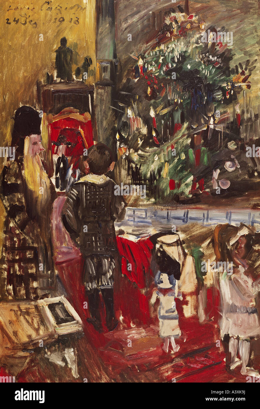 "Belle Arti, Corinto, Lovis, (1858 - 1925), pittura, 'Weihnachtsbaum' ('albero di natale"), 1913, olio su tela, 120 cm x 80, Foto Stock