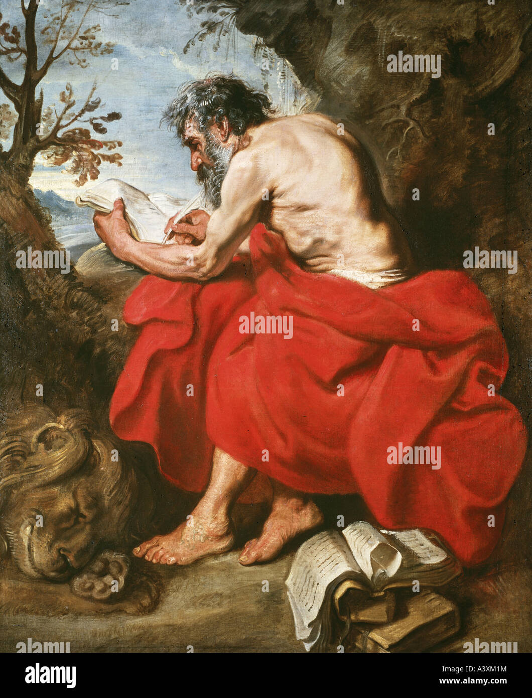 "Belle Arti, Dyck, Anthony van, (1599 - 1641), allievo, pittura, 'Saint Jerome', circa 1615 / 1616, olio su tela, 158 cm x 131 Foto Stock