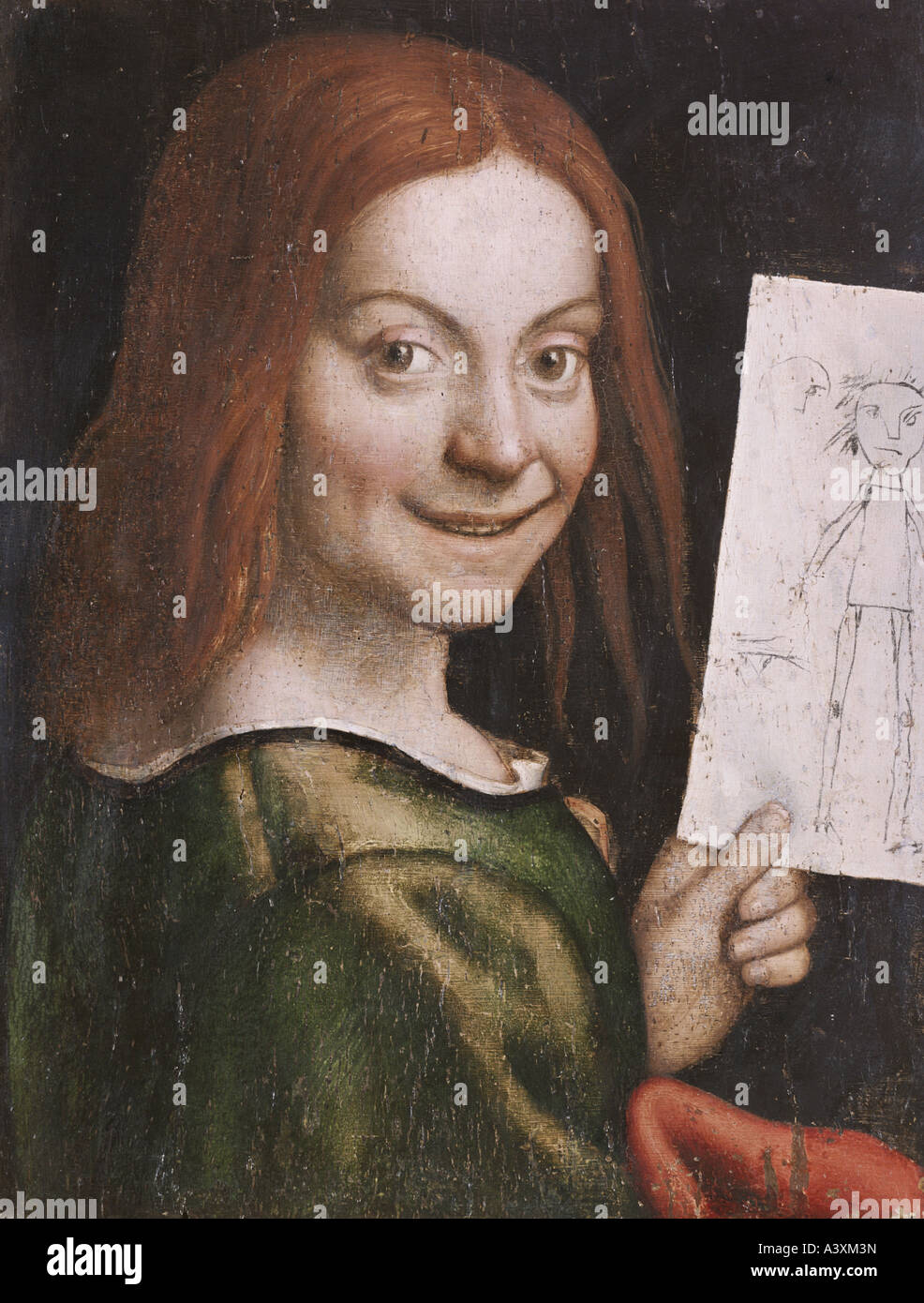 "Belle Arti, Caroto, Giovanni Francesco (1478 / 1480 - 1555), pittura, 'Read-guidato la gioventù tenendo un disegno', olio su tela, Foto Stock