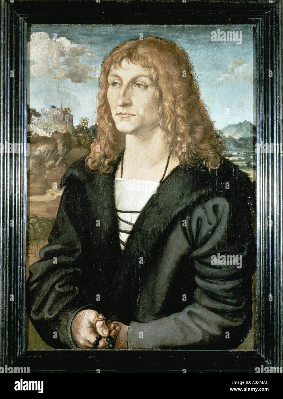 "Belle Arti, Dürer, Albrecht, (1471 - 1528), pittura, 'Bildnis eines jungen Mannes - Anton Paulus", ("l'immagine del giovane uomo - un Foto Stock