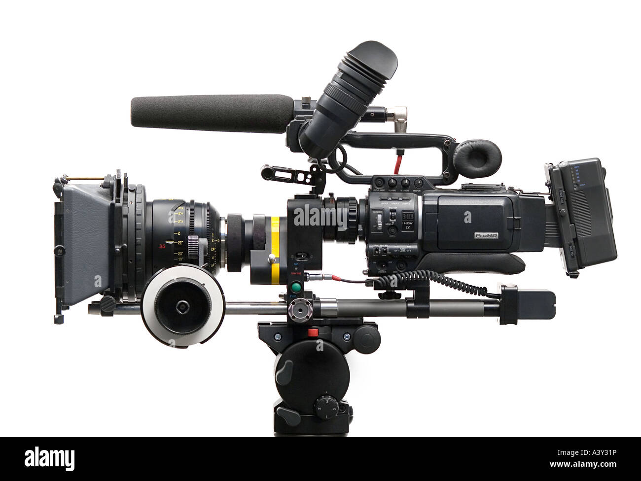 JVC Professional Broadcast Video Digitale Fotocamera su uno sfondo bianco cioè deepetched. Nessun logo visibile. Foto Stock