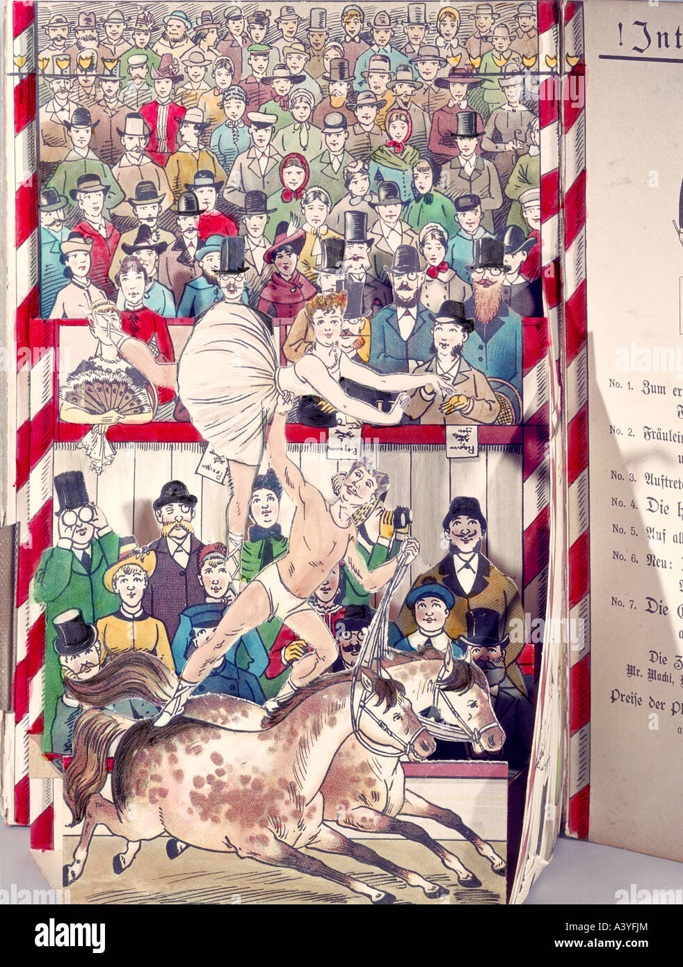 Circo, circo internazionale, dal libro di immagini, da L.Meggendorfer, J. F. Schreiber Publishing, Esslingen, 19th secolo, Museo Civico, Monaco di Baviera, , Foto Stock