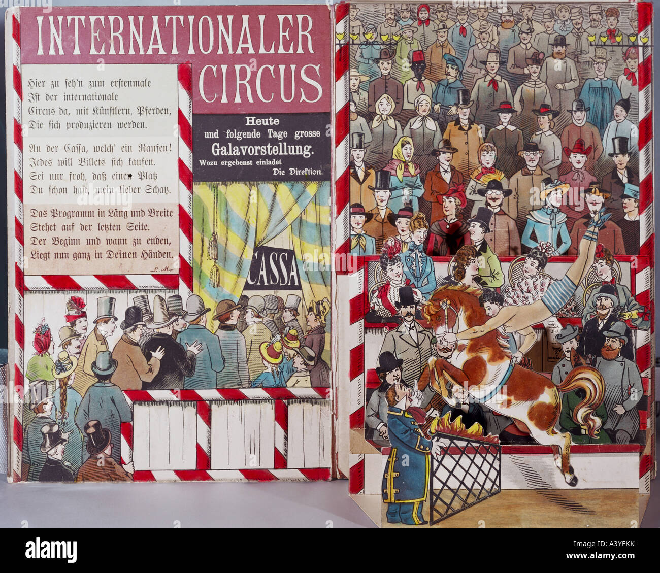 Circo, circo internazionale, titolo, dal libro di immagini, da L.Meggendorfer, J. F. Schreiber Publishing, Esslingen, 19th secolo, Museo Civico, Monaco di Baviera, , Foto Stock