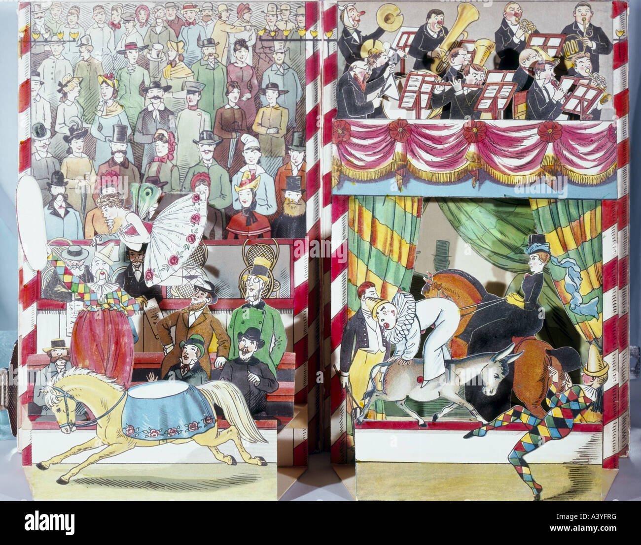 Circo, circo internazionale, dal libro di immagini, da L.Meggendorfer, J. F. Schreiber Publishing, Esslingen, 19th secolo, Museo Civico, Monaco di Baviera, , Foto Stock