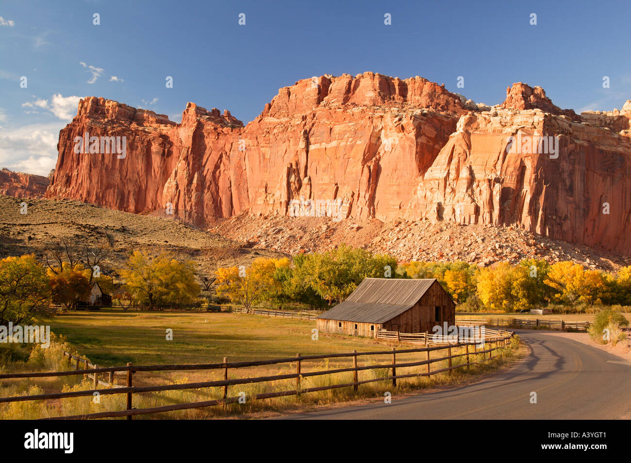 Fienile storico in Fruita Capitol Reef National Park nello Utah Foto Stock