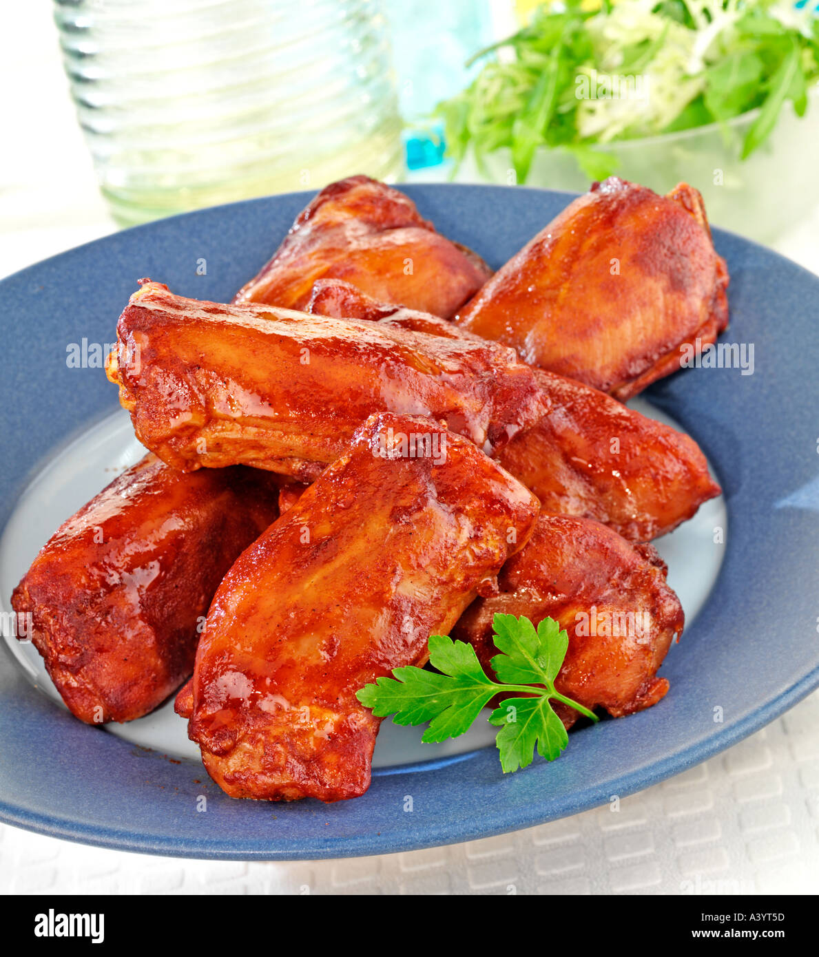 BBQ costine di maiale Foto Stock