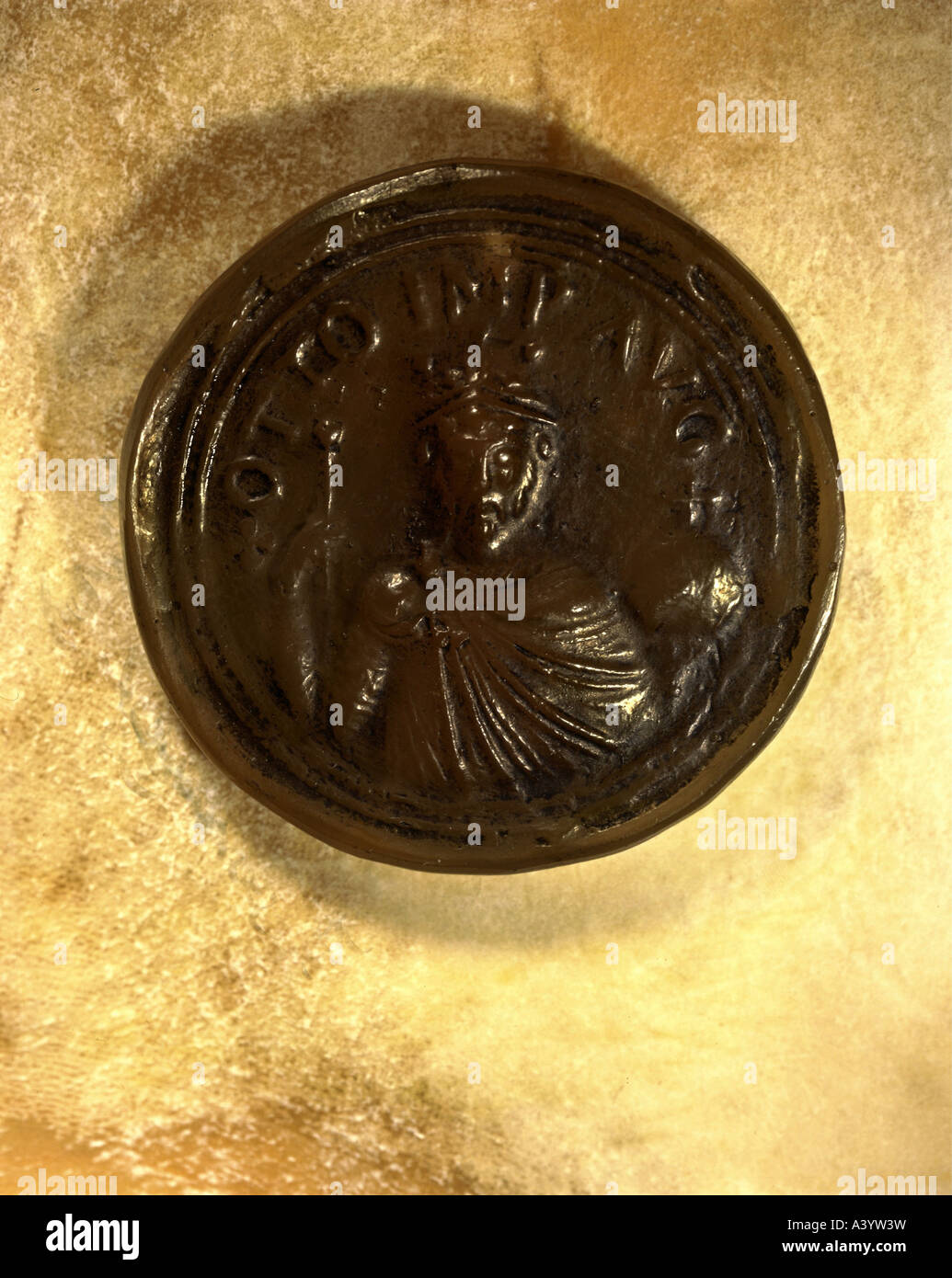 Ottone II, 955 - 7.12.983, Sacro Romano Imperatore 25.12.967 - 7.12.983, ritratto, il terzo sigillo imperiale, ottoniana, re dei tedeschi, Foto Stock