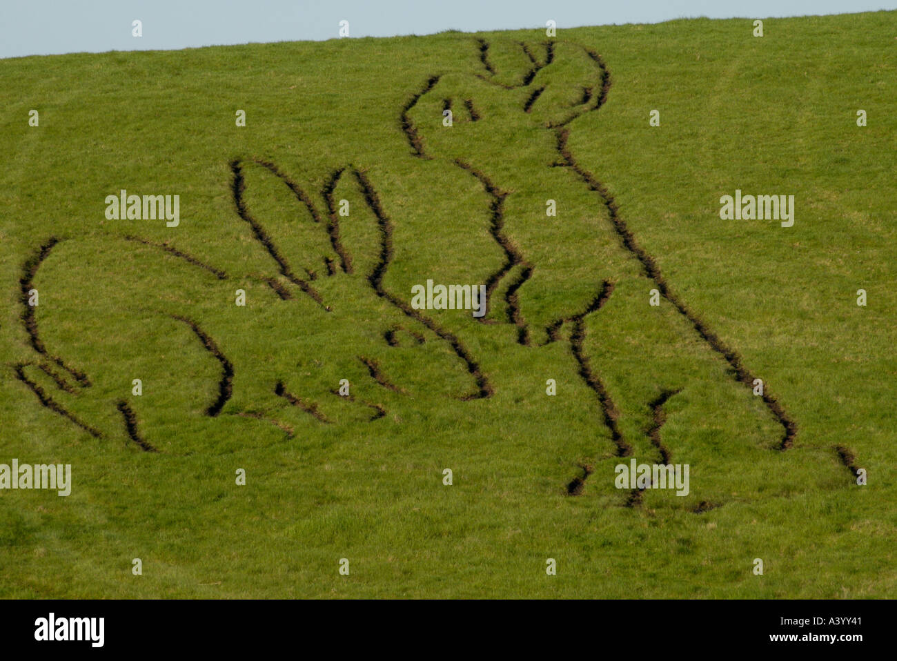 Arte del campo nel Warwickshire Foto Stock