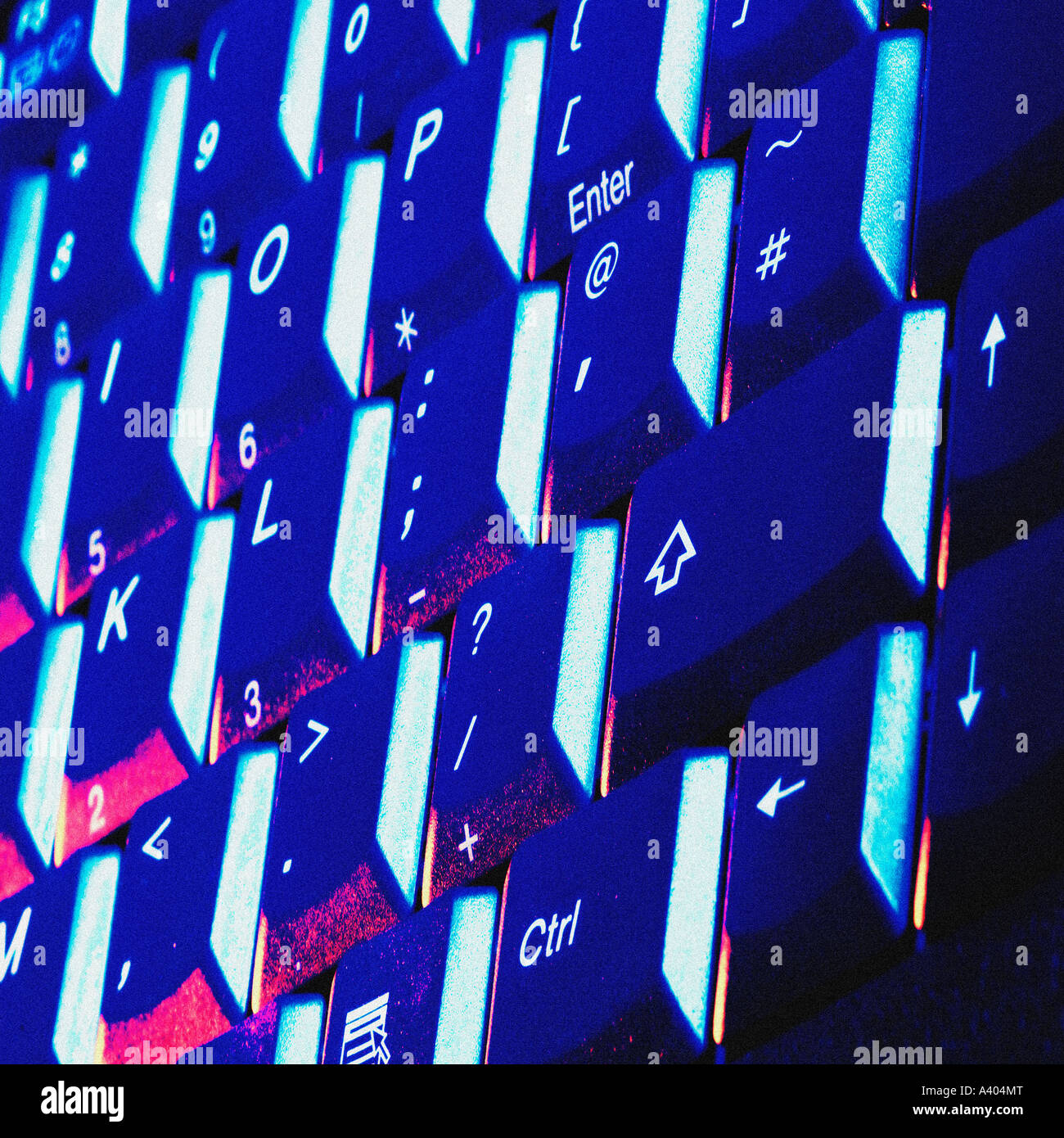 Primo piano della tastiera del notebook Foto Stock