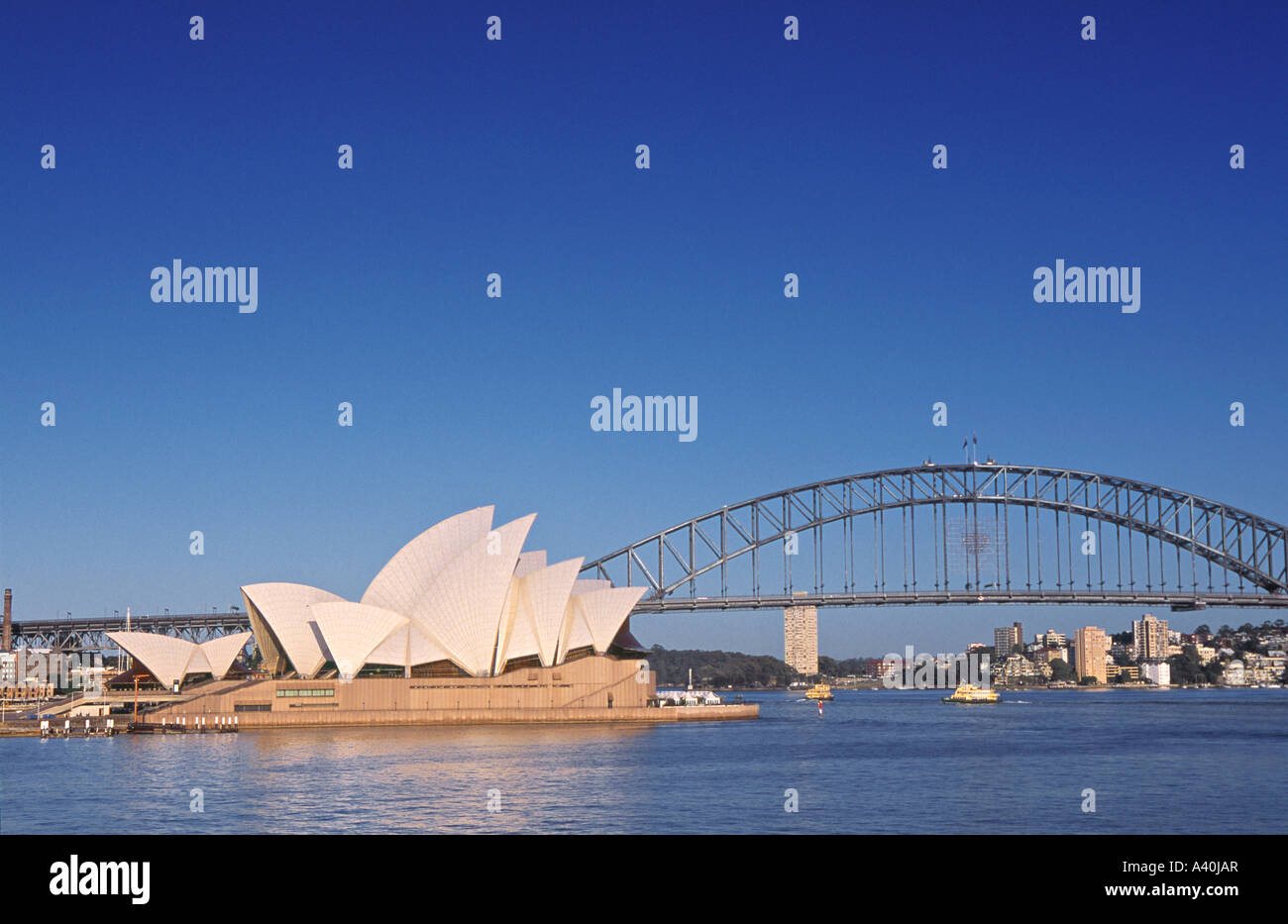 La Opera House di Sydney Harbour Bridge Sydney NSW Australia Foto Stock