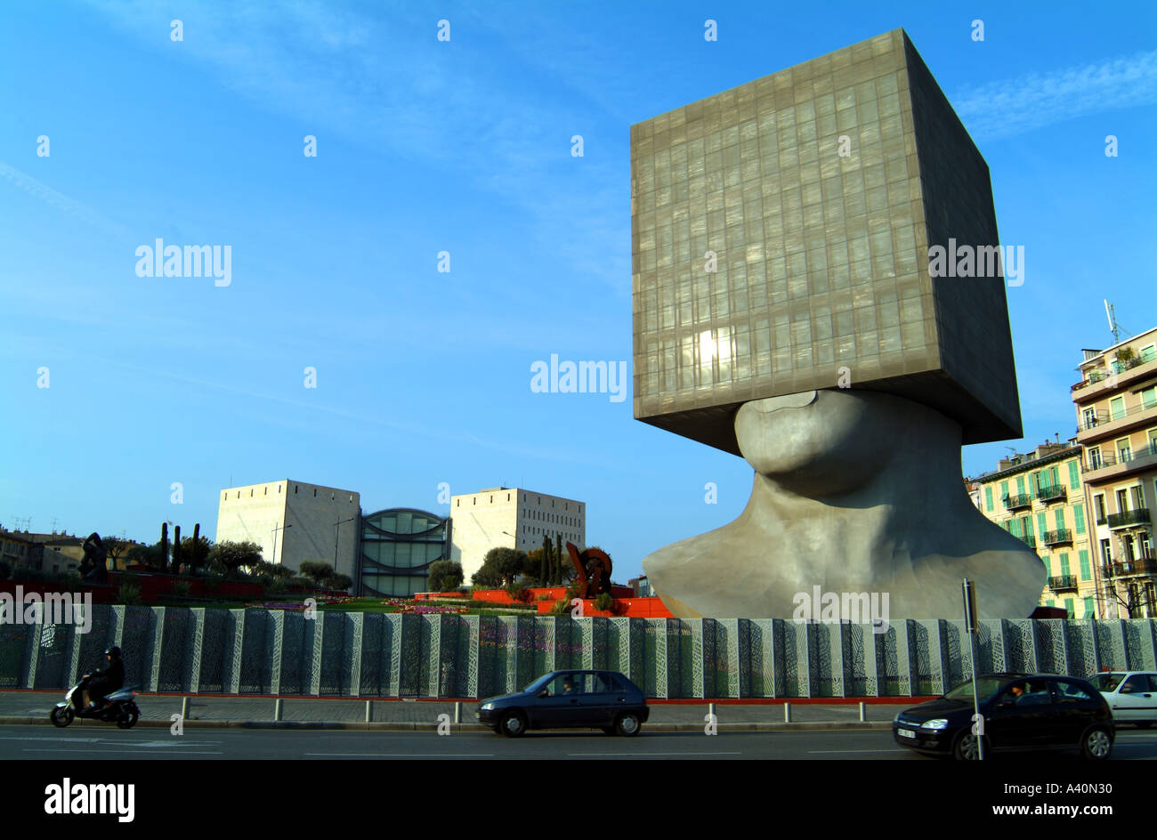 Blockhead Museo di arte moderna Nizza Francia Foto Stock