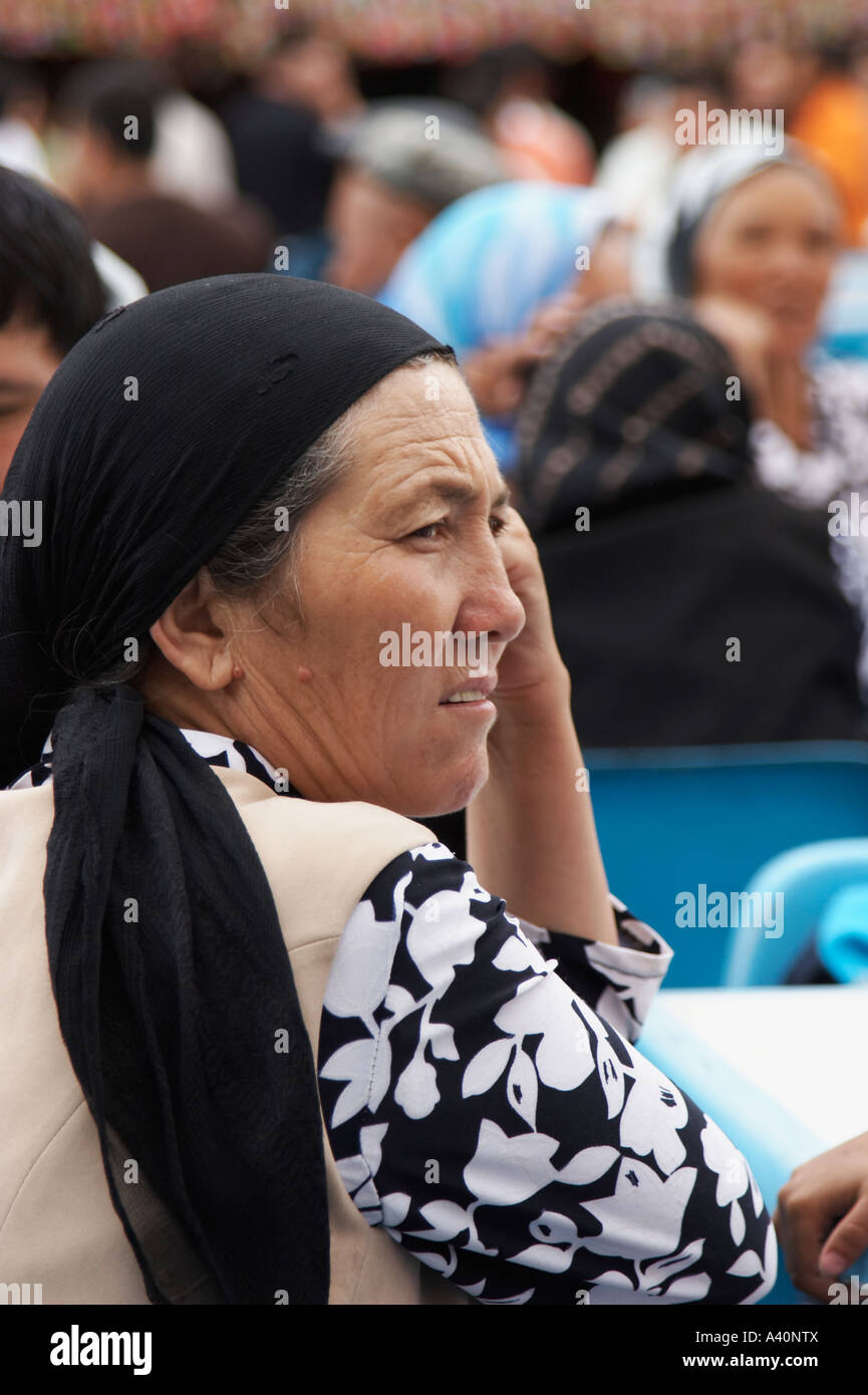 Donna di Uighur Foto Stock