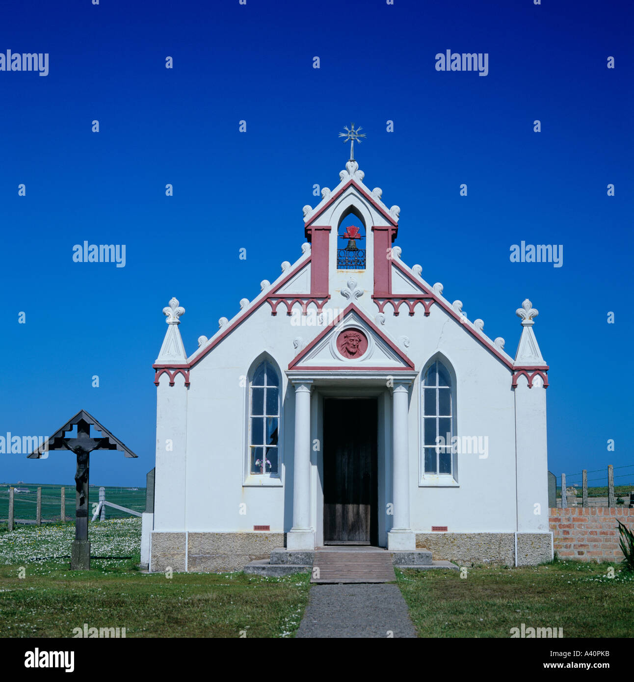 La Cappella Italiana,sull isola di agnello Holm,Orkney. Foto Stock