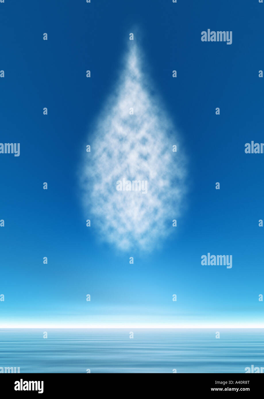 Il cloud conformata a waterdrop Wolke in Tropfenform Foto Stock