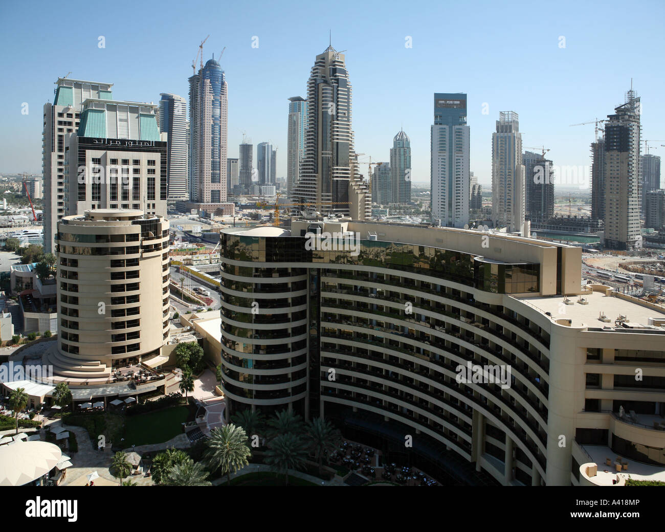 Vista da Le Royal Meridien Hotel, Dubai, EAU. Febbraio 2007. Foto Stock