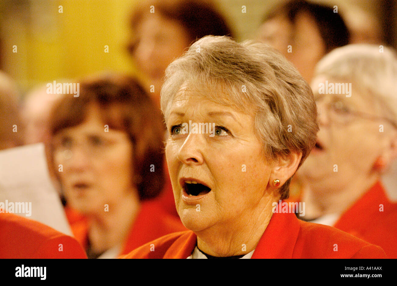 Sydney coro gallese dall Australia esecuzione in Cardiff Wales UK Foto Stock