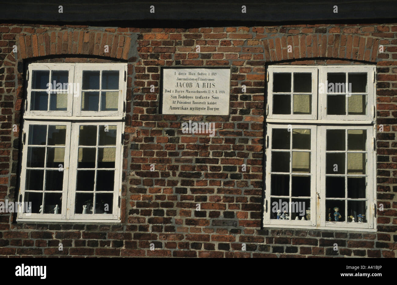 La casa di Giacobbe Riis nativo di Ribe Danimarca che divenne un filantropo e giornalista NEGLI STATI UNITI Foto Stock