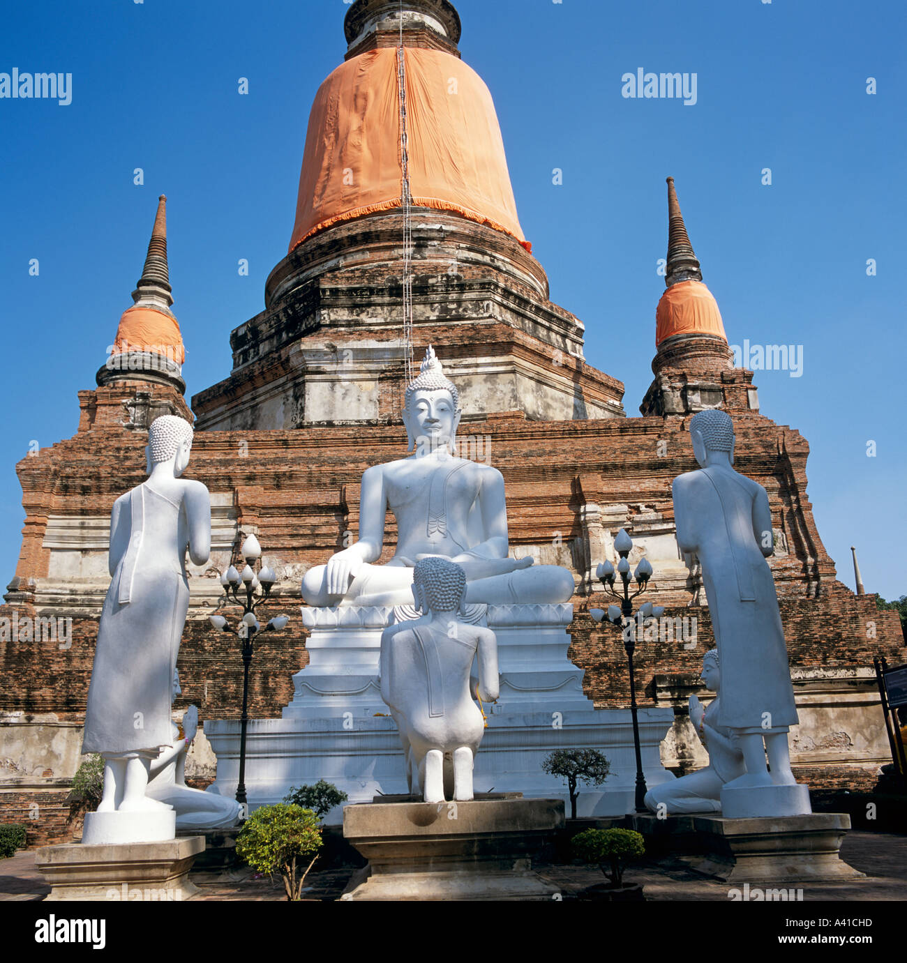 Wat Yai Chai Mongkhon Ayuthaya Thailandia del sud-est asiatico Foto Stock