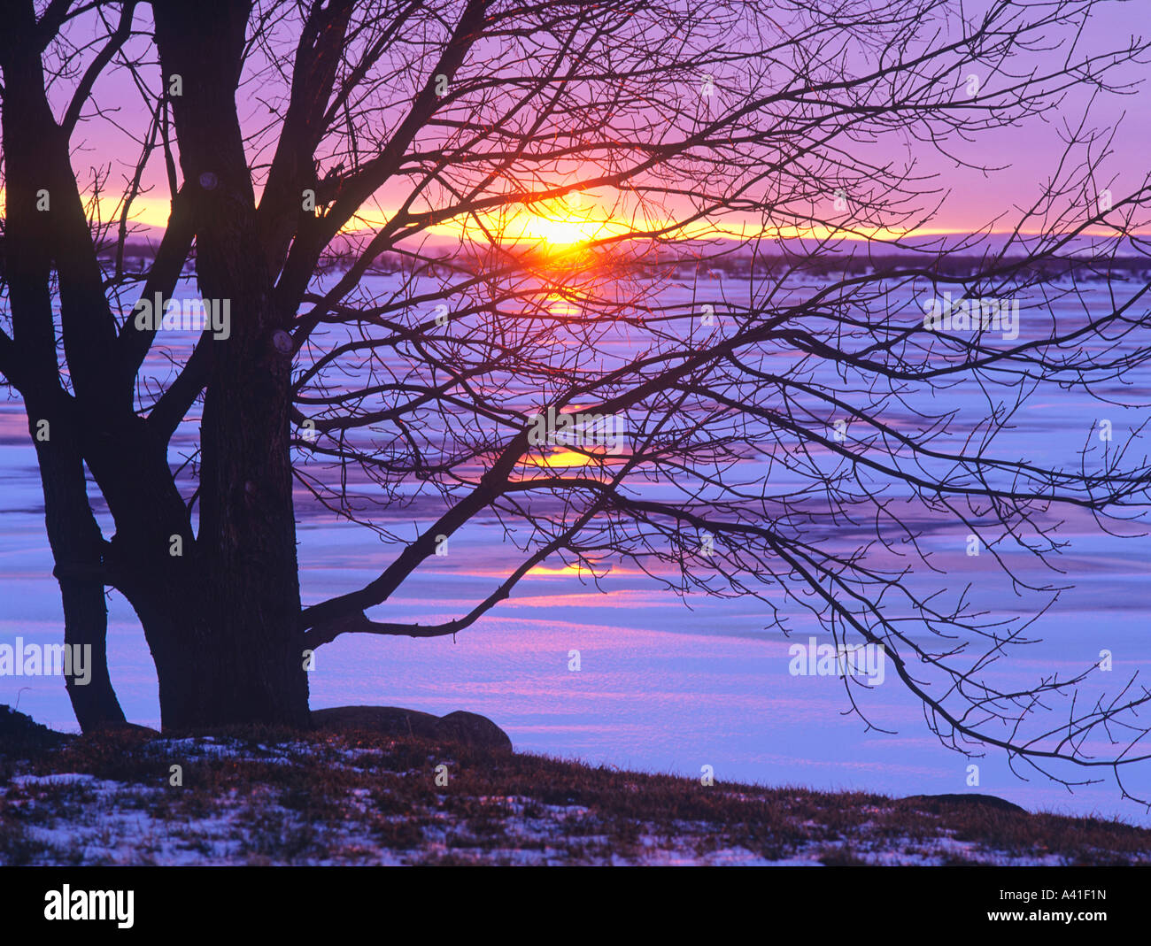 Sunrise 'Lake Champlain' Foto Stock