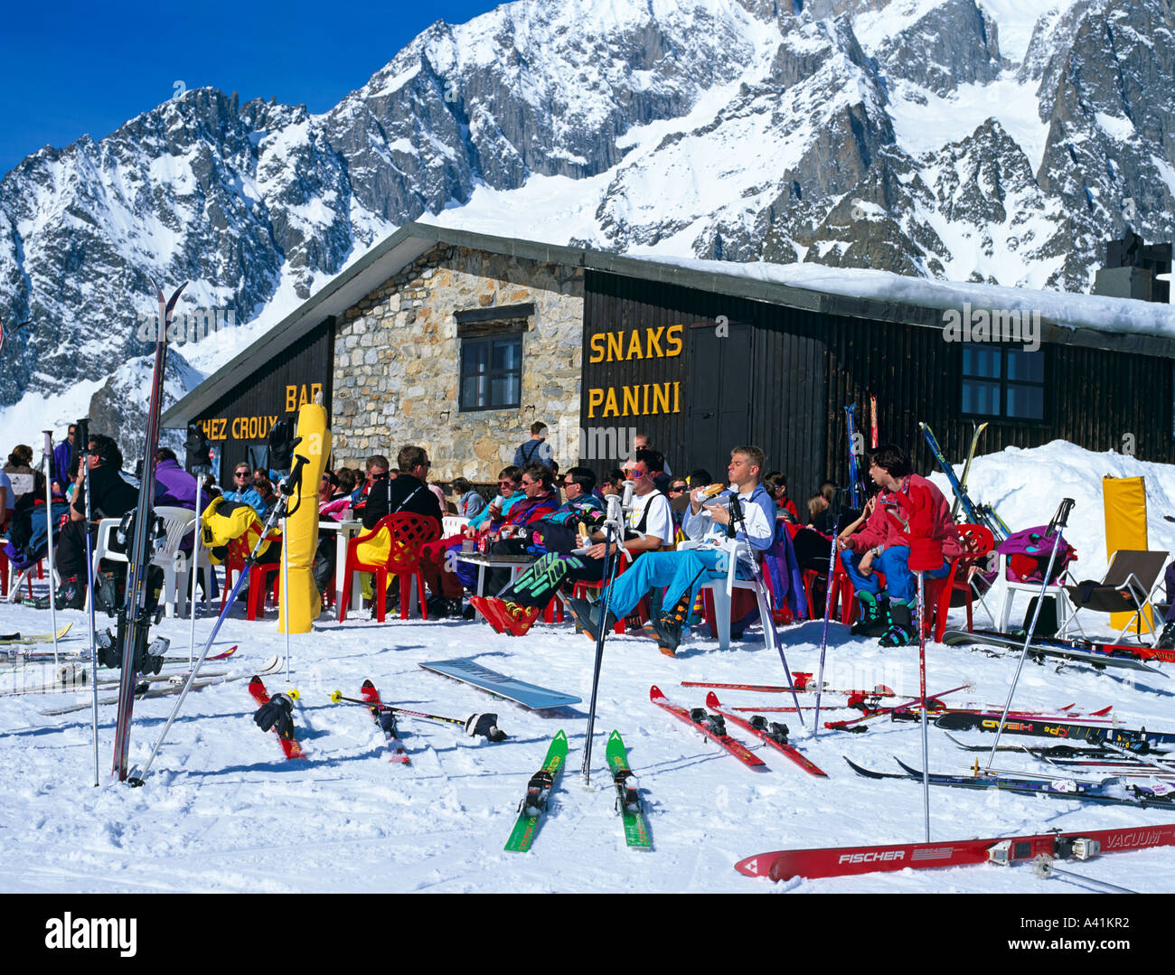 Snack Bar La regione di Chamonix Alpi Francesi Francia Foto Stock