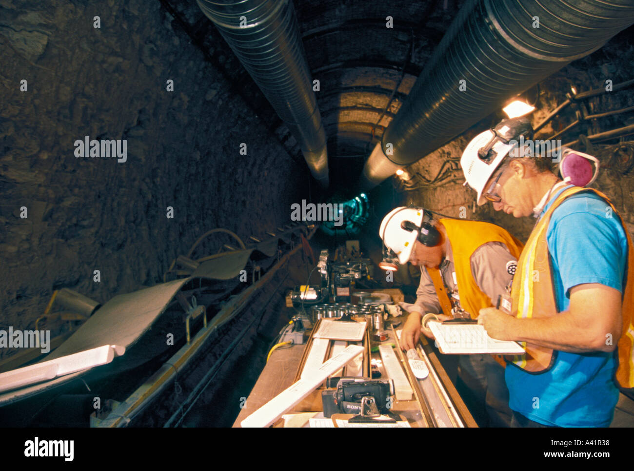 Gli scienziati Studio Yucca Mountain per eventuali rifiuti nucleari Storage Foto Stock