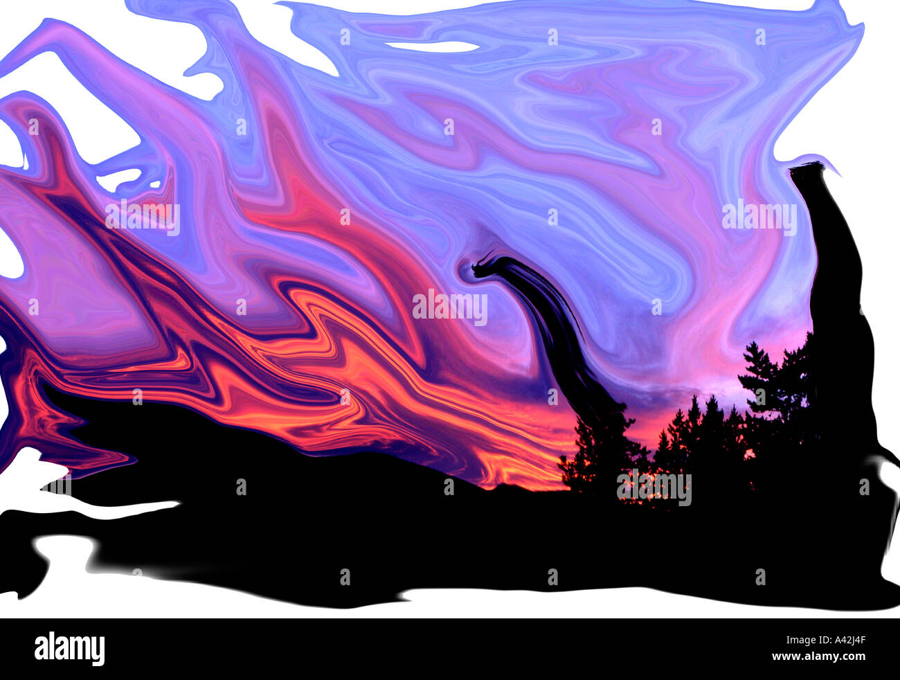 Abstract impressioni Incendio di boschi Foto Stock