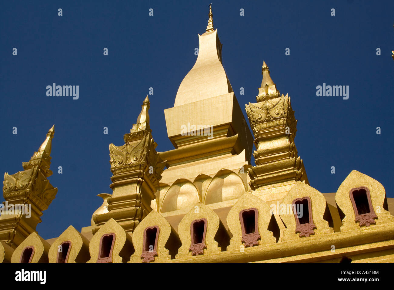 Wat That Luang Vientiane Laos Foto Stock