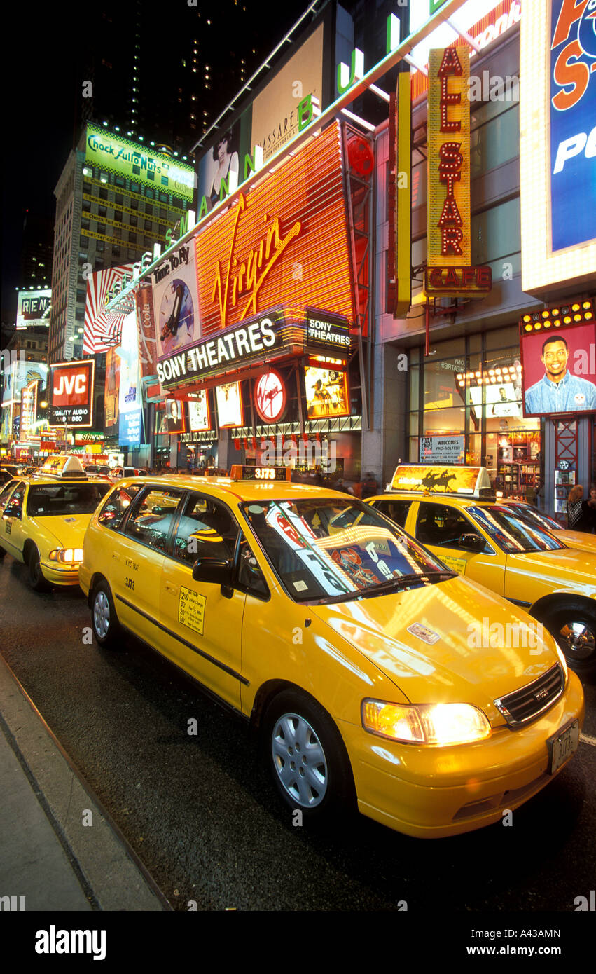 I taxi di New York strade, STATI UNITI D'AMERICA. Foto Stock