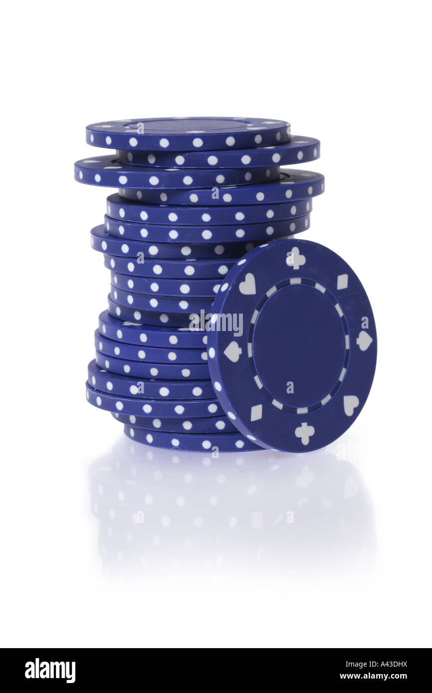Blue Chips ritagliata su sfondo bianco Foto Stock