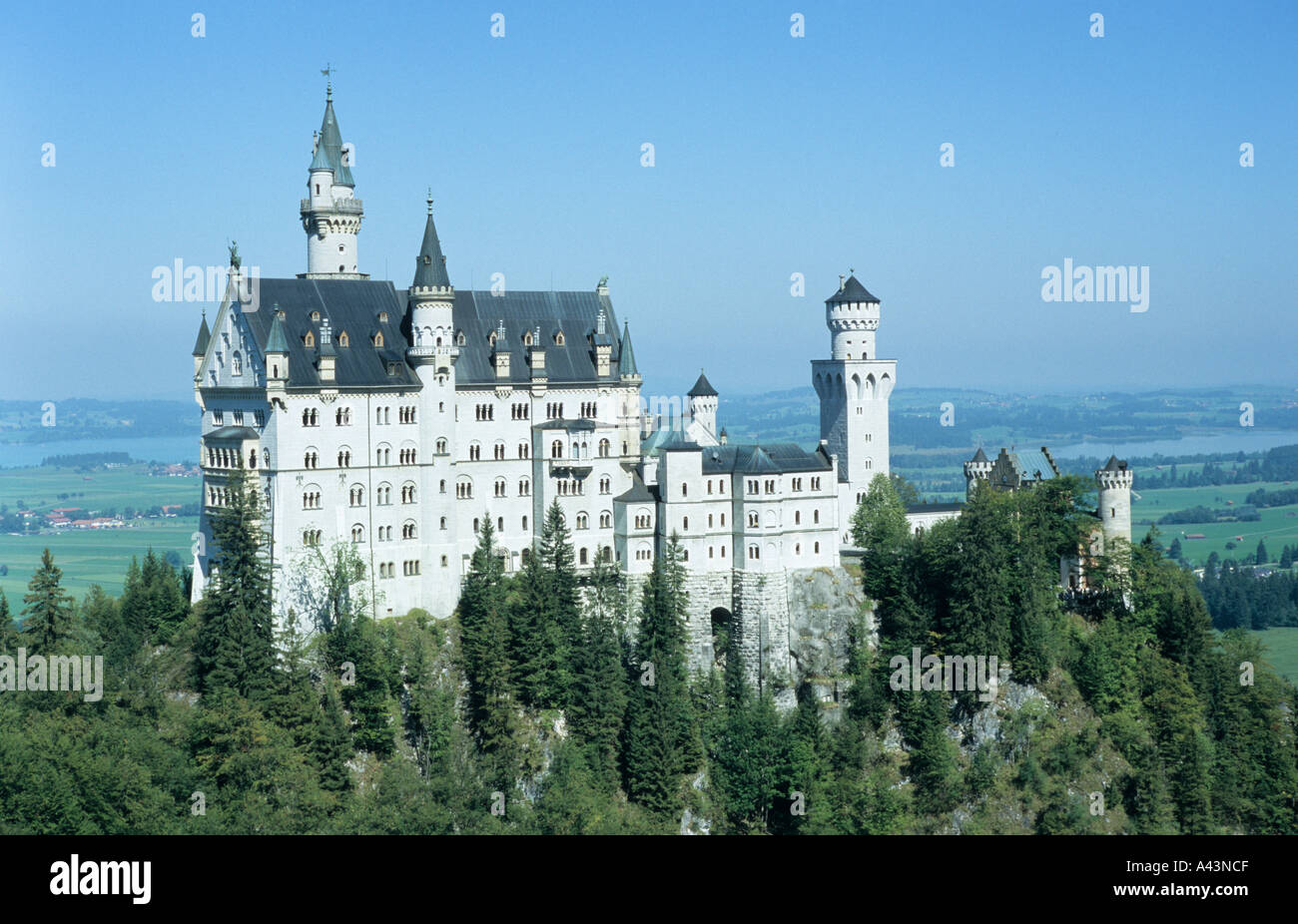 Castello Schloss Neuschwanstein vicino a Füssen in Germania Foto Stock