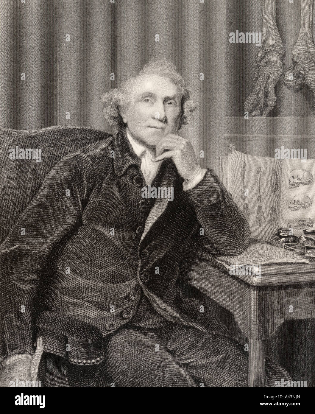 John Hunter, 1728 - 1793. Chirurgo scozzese, fondatore dell'anatomia patologica in Inghilterra. Foto Stock