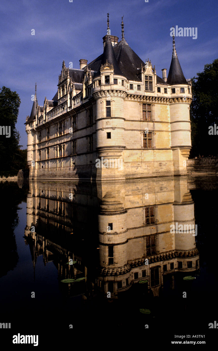 Azay le Rideau Chateau Castle Loire Francia - Francese Foto Stock