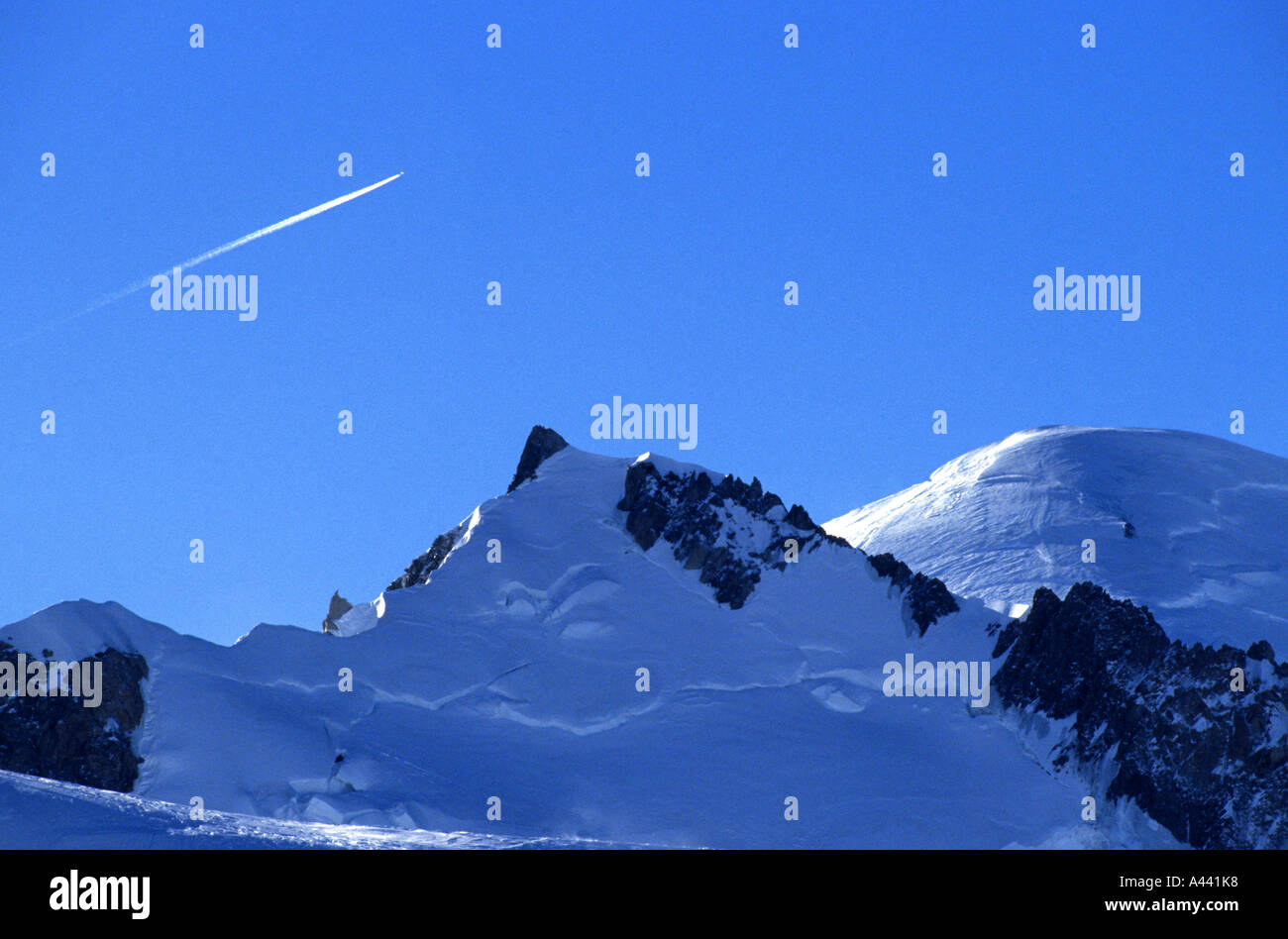 Neve alpi Mont Blanc francia - francese montagna sci Foto Stock