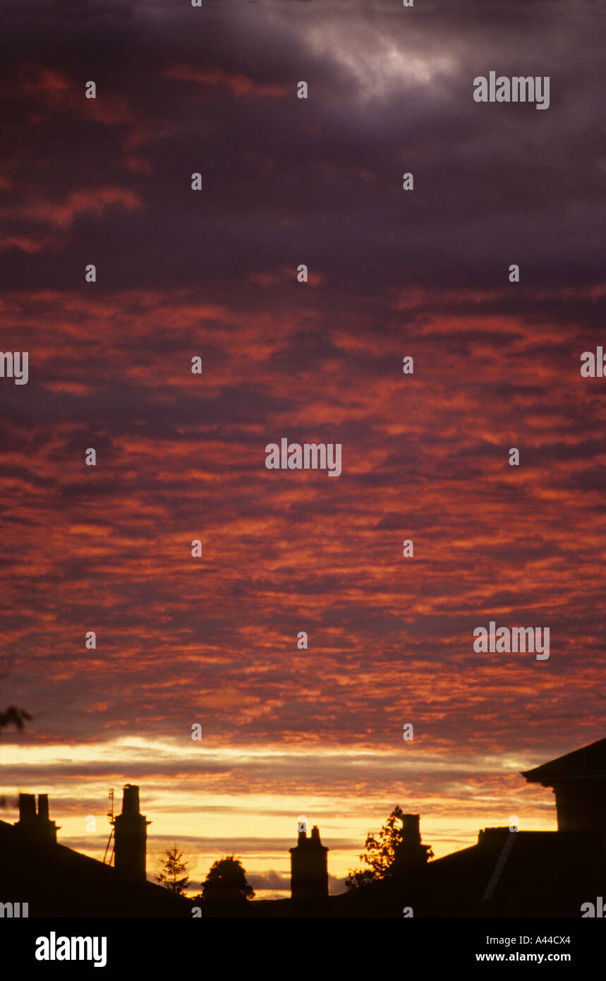 Sunset afterglowover comignoli. Foto Stock