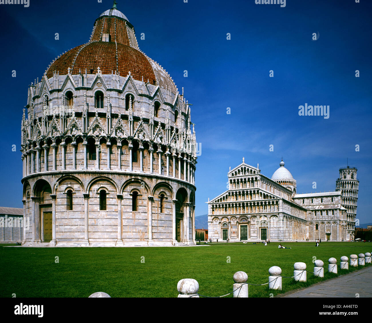 IT - TOSCANA: il Battistero, il Duomo e la Torre Pendente di Pisa Foto Stock