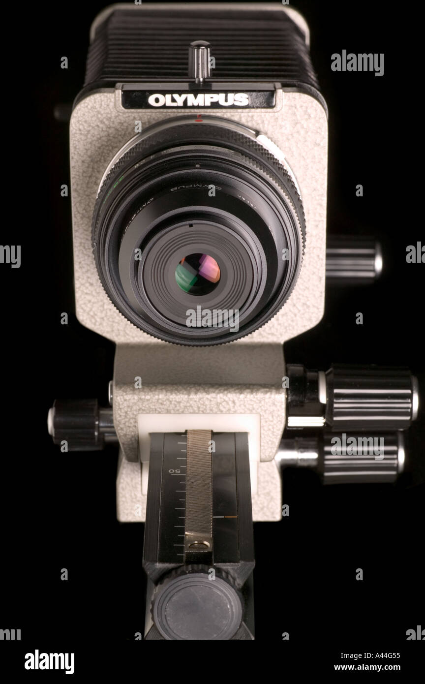 Olympus fotografia macro 38mm lente e soffietti Foto Stock