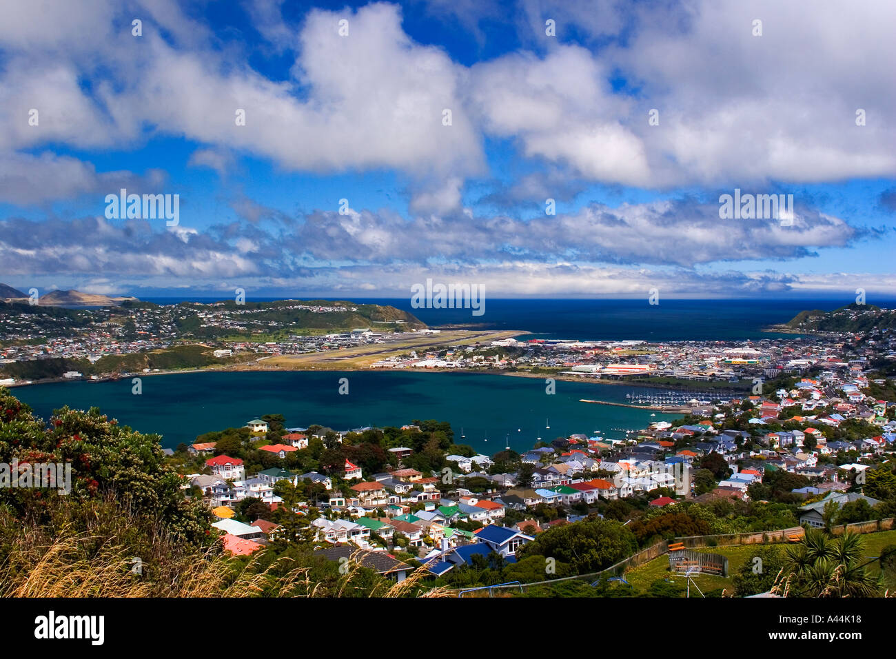 Vista dell'aeroporto di Wellington Foto Stock