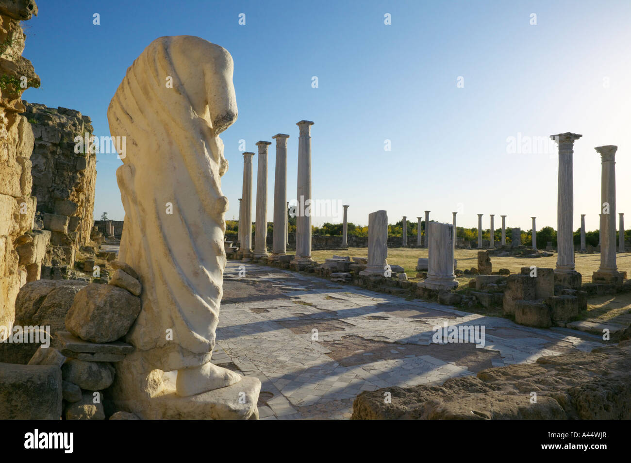 Il Ginnasio Romano Square a Salamina, Cipro del Nord Foto Stock
