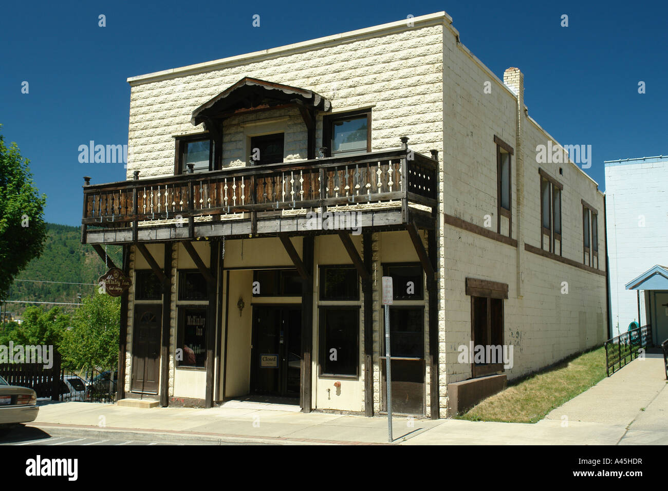 AJD56274, Kellogg, ID, Idaho, Silver Mountain Resort, Storico Kellogg, downtown, Silver Valley, McKinley Inn Foto Stock