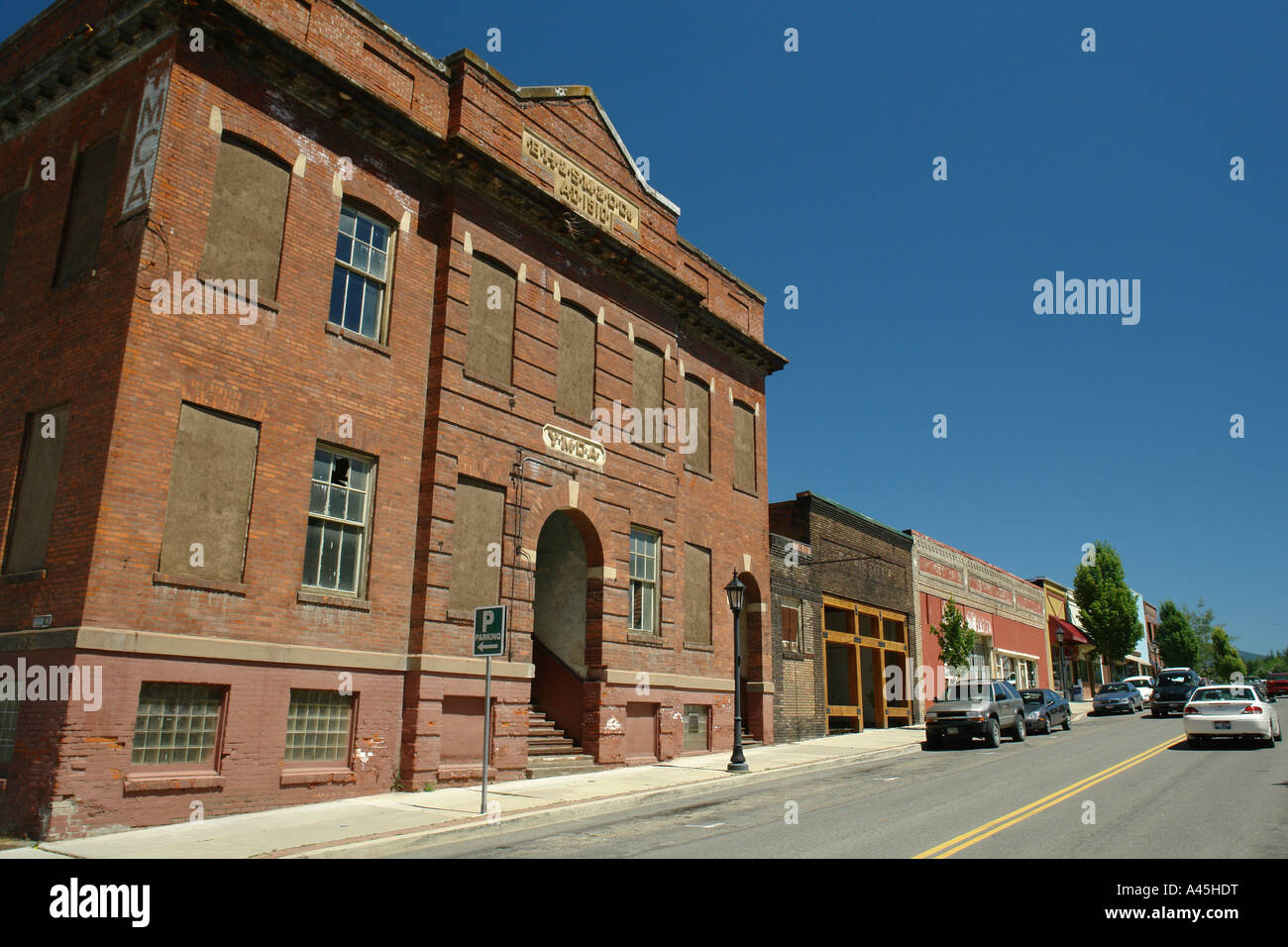 AJD56275, Kellogg, ID, Idaho, Silver Mountain Resort, Storico Kellogg, downtown, Silver Valley Foto Stock